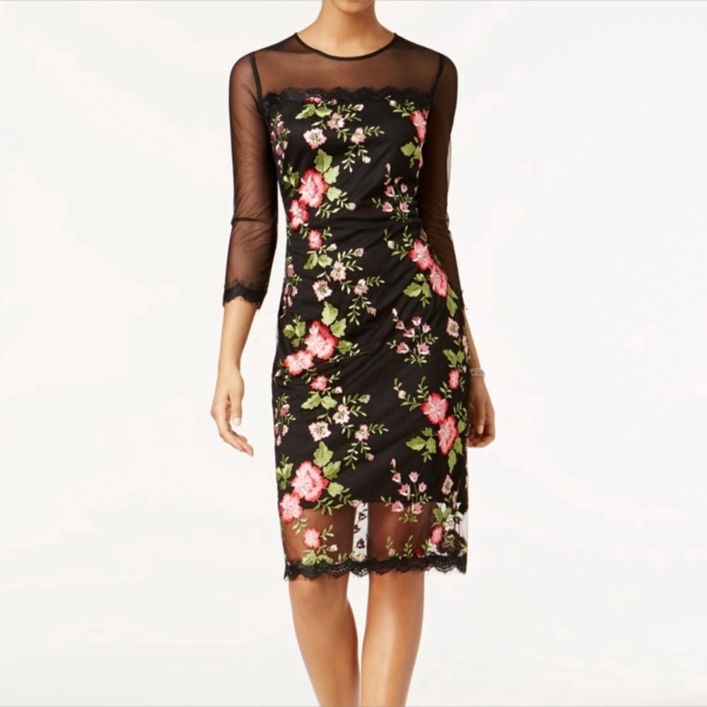 JAX Black Label Embroidered Dress NWT